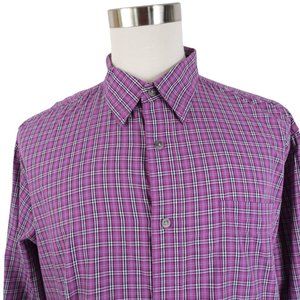 Vintage Wrangler Riata Button Down Shirt Mens Western 2XL Purple Plaid